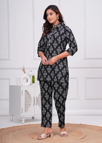 Women's Pure Cotton Ethnic Wear Kurti Pants Set