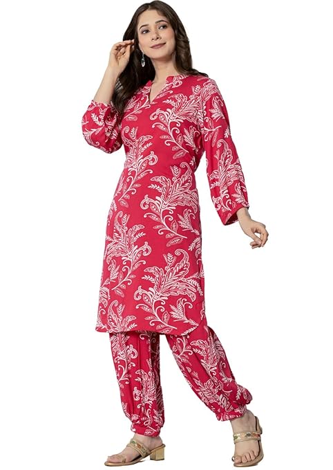 Rivaaj Women's Pure Cotton Printed Straight Kurta Set