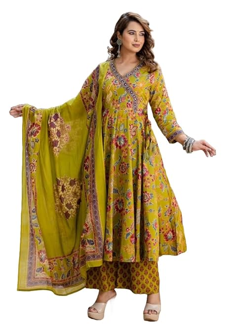 Niveda Women Printed Anarkali Kurta and Pant Set