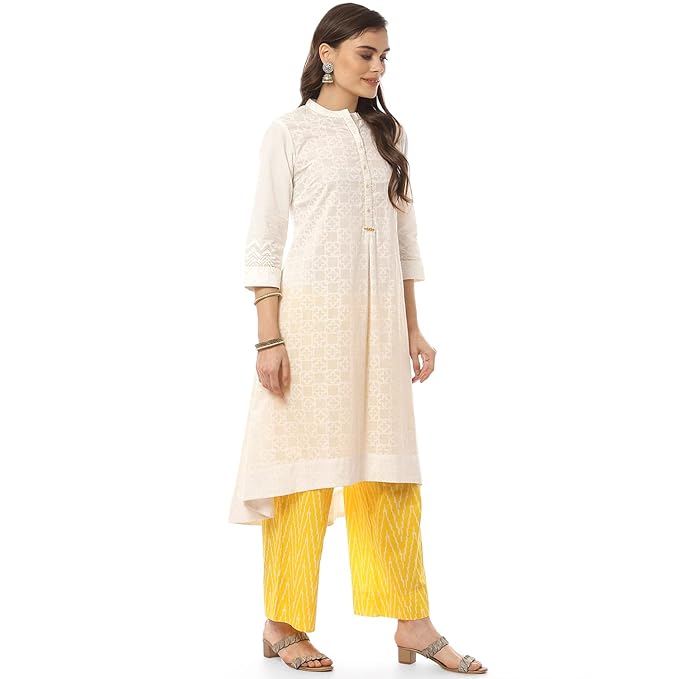 Bloom Women Cotton A - Line Kurta Cropped Palazzo Suit Set