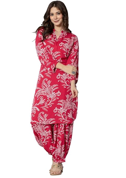Rivaaj Women's Pure Cotton Printed Straight Kurta Set