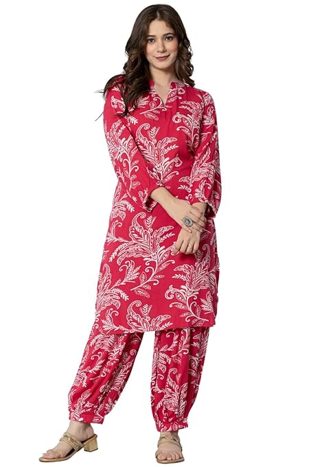 Rivaaj Women's Pure Cotton Printed Straight Kurta Set
